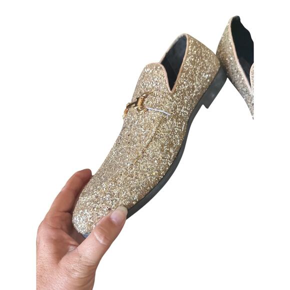 Bravo Men's Size 10 Gold Sparkle Loafers - Picture 5 of 9